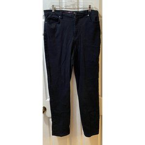 Gloria Vanderbilt  Jeans Women’s Size 14 Long High Rise Flat‎ Front Black  Denim